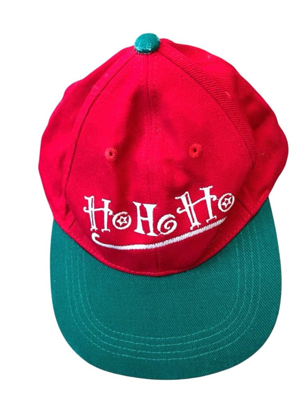 Santa Claus Snapback Cap Ho Ho Ho Hat One Size Vintage Christmas